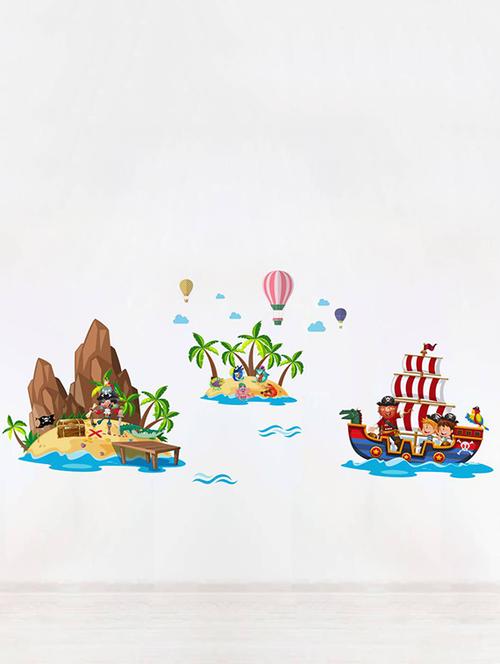 rawpockets wall decals ' pirates story ' wall stickers (pvc vinyl) multicolour - 15733991 - Very Small Image - 1