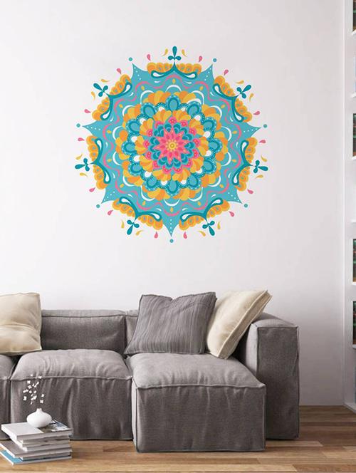rawpockets wall decals ' mandala - living room ' wall stickers (pvc vinyl) multicolour - 15734014 - Very Small Image - 1