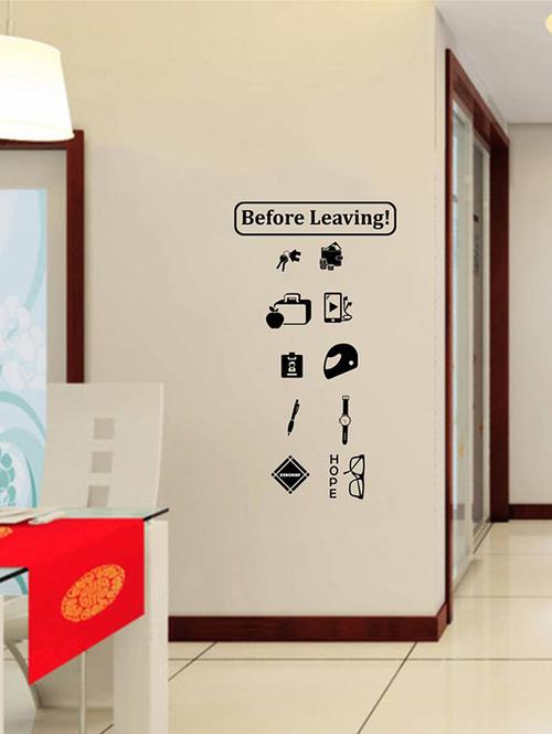 rawpockets wall decals ' before leaving pocket check - living room ' wall stickers (pvc vinyl) multicolour - 15734076 - Very Small Image - 1