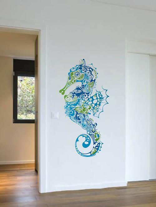 rawpockets wall decals ' sea horse decorative ' wall stickers (pvc vinyl) multicolour - 15734117 - Very Small Image - 1