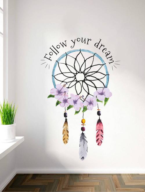 rawpockets wall decals ' follow your dream ' wall stickers (pvc vinyl) multicolour - 15734166 - Very Small Image - 1