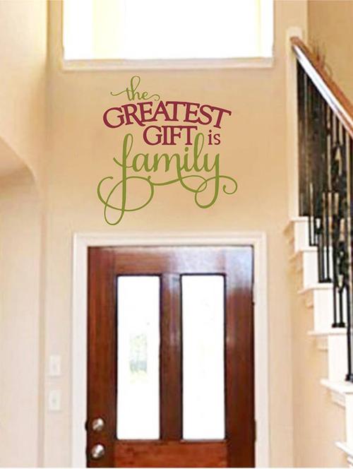 rawpockets wall decals ' the greatest gift is family ' quote ' wall stickers (pvc vinyl) multicolour - 15734193 - Very Small Image - 1