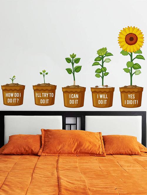 rawpockets wall decals ' which step will you reach today ? garden ' wall stickers (pvc vinyl) multicolour - 15734249 - Very Small Image - 1