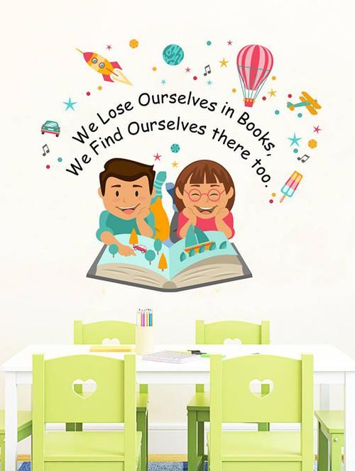 rawpockets wall decals ' lose ourselves books quotes ' wall stickers (pvc vinyl) multicolour - 15734257 - Very Small Image - 1
