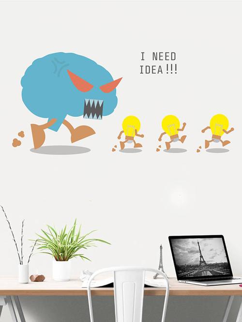 rawpockets wall decals ' i need idea ' wall stickers (pvc vinyl) multicolour - 15734361 - Very Small Image - 1