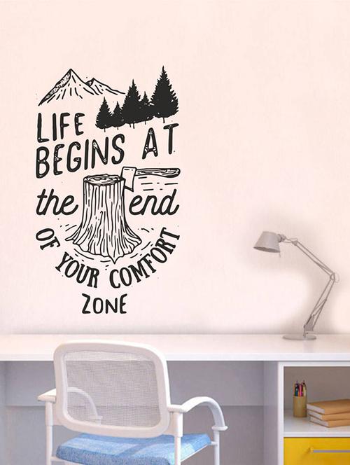 rawpockets wall decals ' life begins at the end of your comfort zone ' wall stickers (pvc vinyl) multicolour - 15734369 - Very Small Image - 1