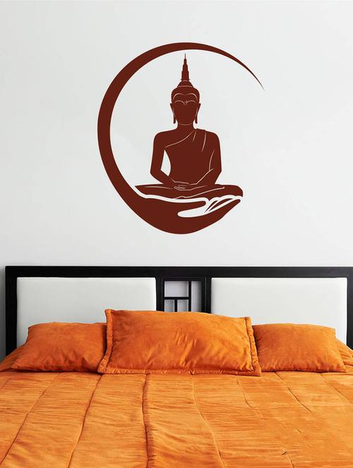 rawpockets wall decals ' buddha silhouette ' wall stickers (pvc vinyl) multicolour - 15734373 - Very Small Image - 1