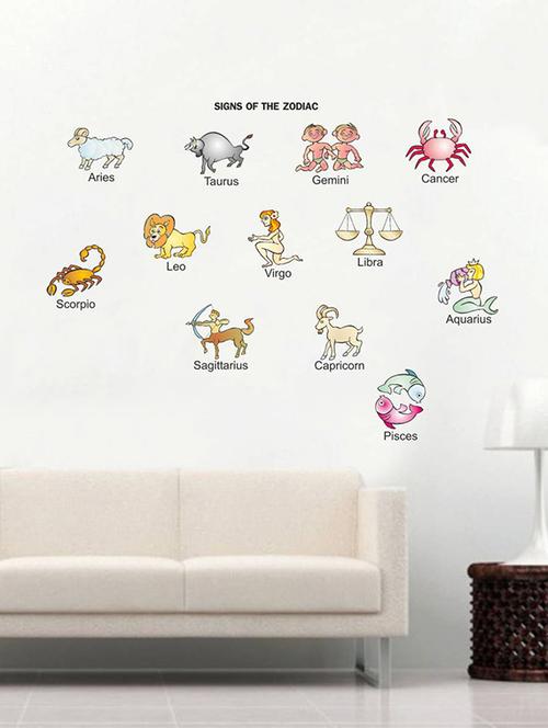 rawpockets wall decals ' astrology signs ' wall stickers (pvc vinyl) multicolour - 15734378 - Very Small Image - 1