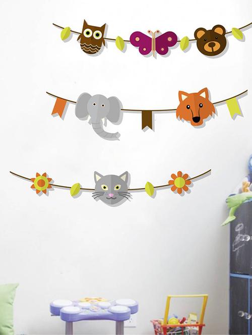 rawpockets wall decals ' baby animals faces ' wall stickers (pvc vinyl) multicolour - 15734382 - Very Small Image - 1