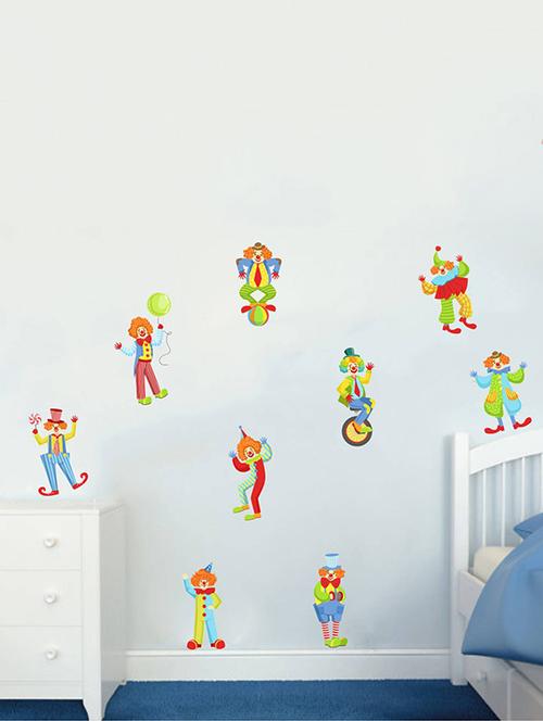 rawpockets wall decals ' circus clowns ' wall stickers (pvc vinyl) multicolour - 15734435 - Very Small Image - 1