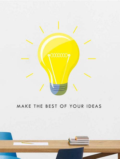 rawpockets wall decals ' bulb with best idea quotes ' wall stickers (pvc vinyl) multicolour - 15734455 - Very Small Image - 1