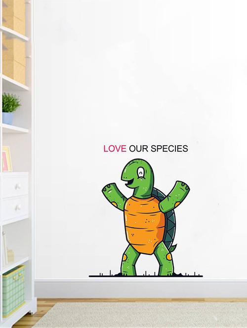 rawpockets wall decals ' tortoise love quotes ' wall stickers (pvc vinyl) multicolour - 15734462 - Very Small Image - 1
