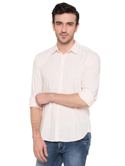 yellow cotton casual shirt - 15735222 - Very Small Image - 1