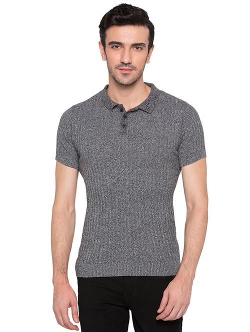 grey cotton polo t-shirt - 15735249 - Very Small Image - 1