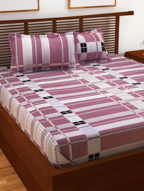 cotton double bedsheet with 2 pillow covers - 15735474 - Very Small Image - 1