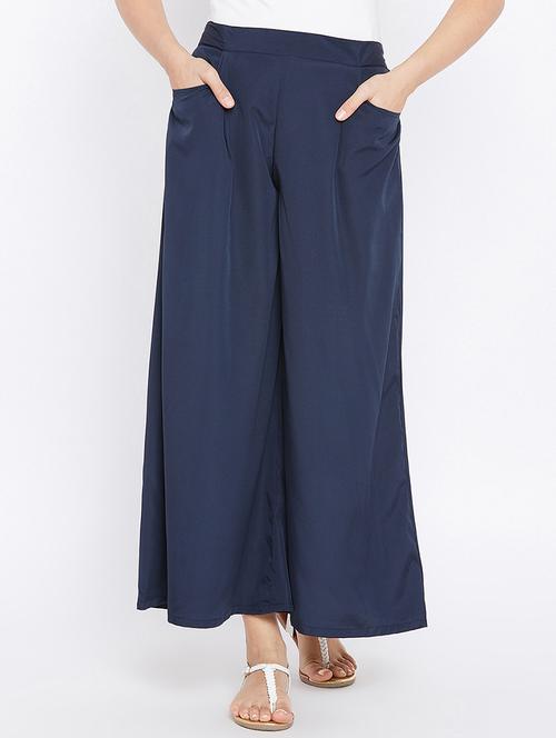 elasticated waist flared palazzo - 15735939 - Very Small Image - 1