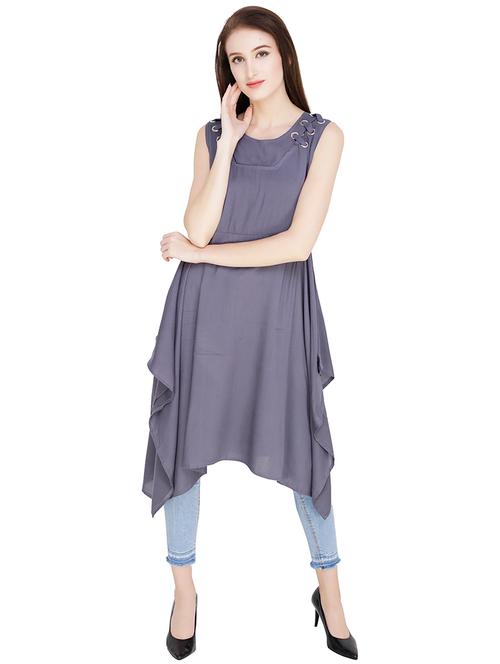eyelet detail asymmetric tunic - 15735960 - Very Small Image - 1