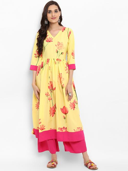digital print flared kurta - 15737015 - Very Small Image - 1
