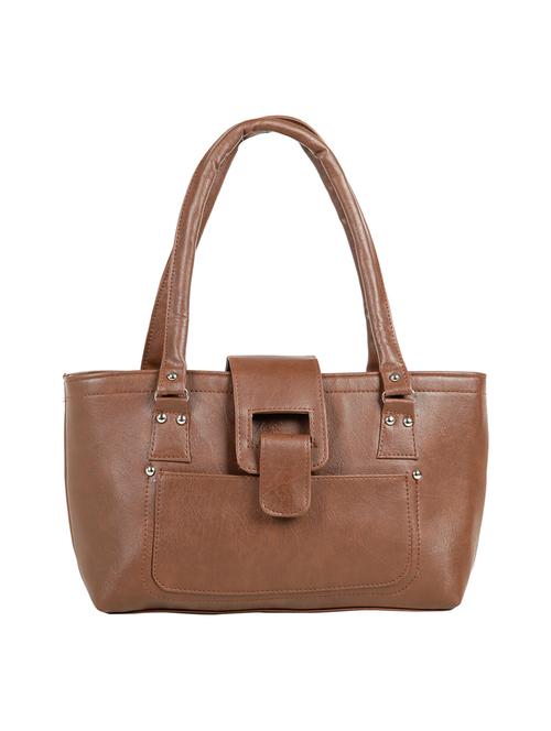 tan leatherette (pu) handbag - 15737067 - Very Small Image - 1