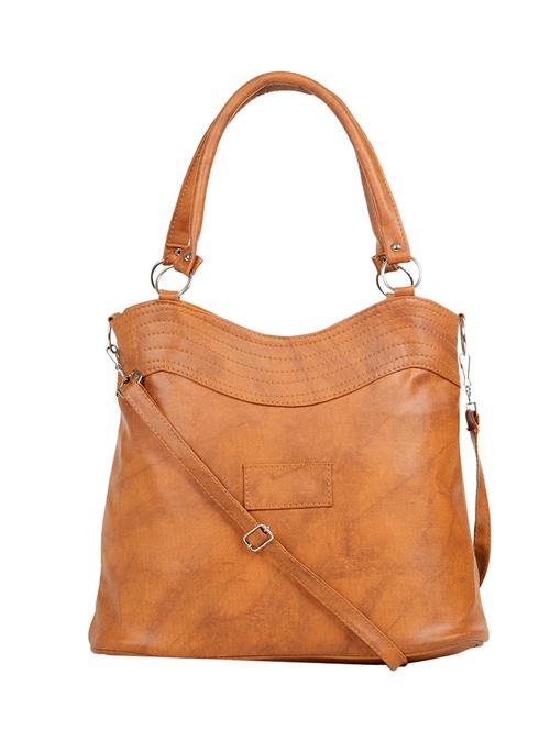 tan leatherette (pu) handbag - 15737070 - Very Small Image - 1