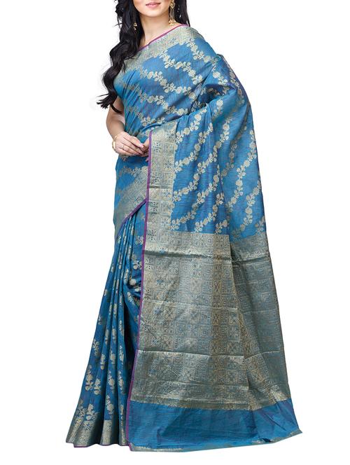 floral chanderi banarasi saree - 15737556 - Very Small Image - 1