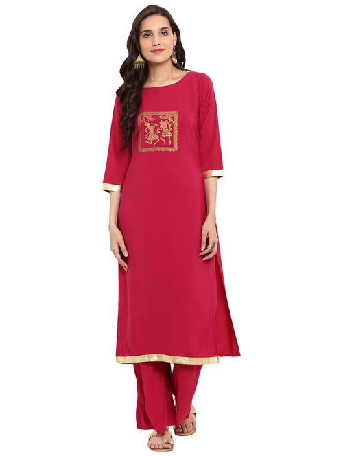foil printed kurta with palazzo set - 15737588 - Very Small Image - 1