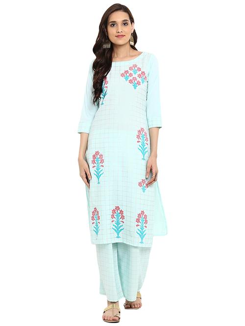foil printed kurta with palazzo set - 15737600 - Very Small Image - 1