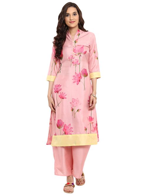 floral printed kurta with palazzo set - 15737604 - Very Small Image - 1