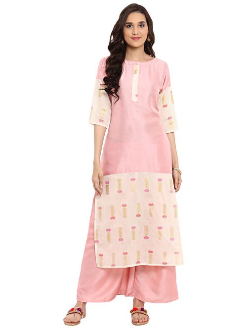 foil printed kurta with palazzo set - 15737609 - Very Small Image - 1