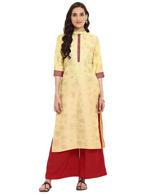 foil printed kurta with pant set - 15737626 - Very Small Image - 1