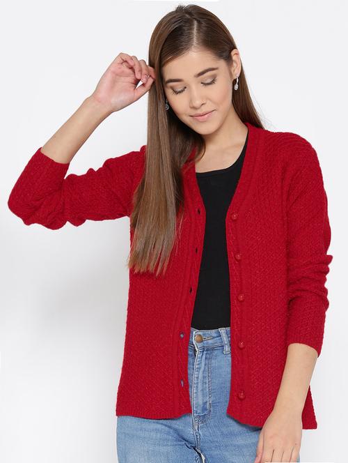v-neck woolen cardigan - 15737744 - Very Small Image - 1