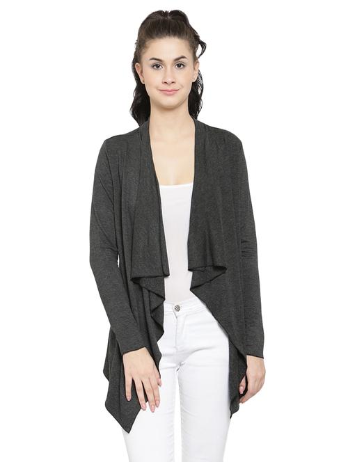 charcoal grey asymmetric shrug - 15737894 - Very Small Image - 1