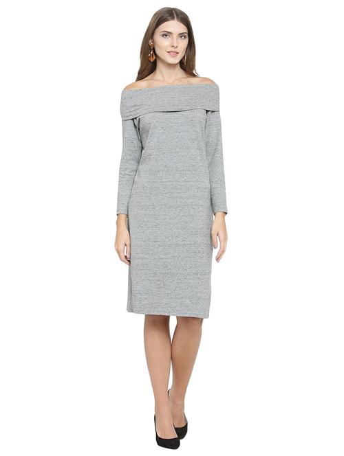 off shoulder heather sheath dress - 15737904 - Very Small Image - 1
