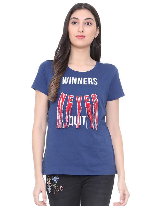 fringe detail graphic print tee - 15738151 - Very Small Image - 1