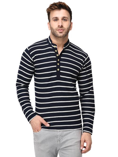 dark blue cotton blend t-shirt - 15738550 - Very Small Image - 1