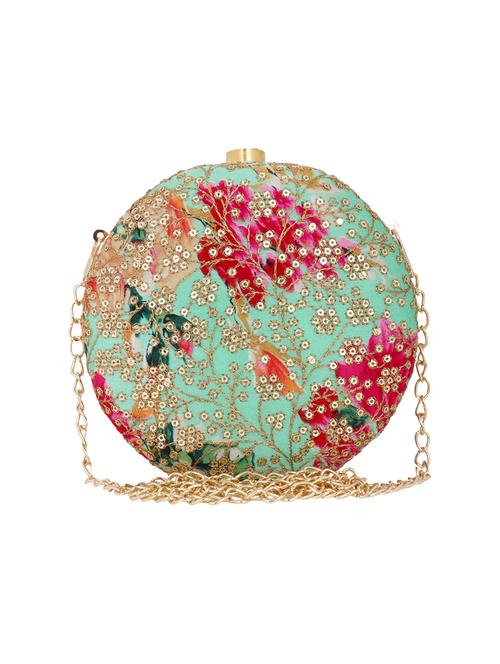 green cotton polyester blend box clutch - 15738586 - Very Small Image - 1