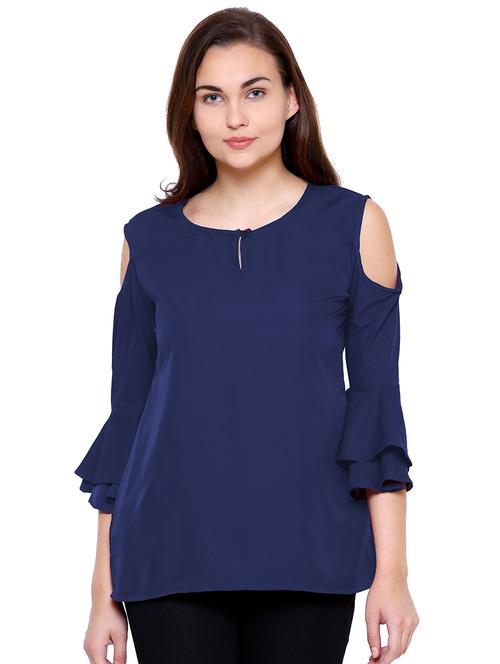 keyhole neck bell sleeved top - 15738650 - Very Small Image - 1