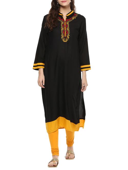 embroidered straight kurta - 15738680 - Very Small Image - 1