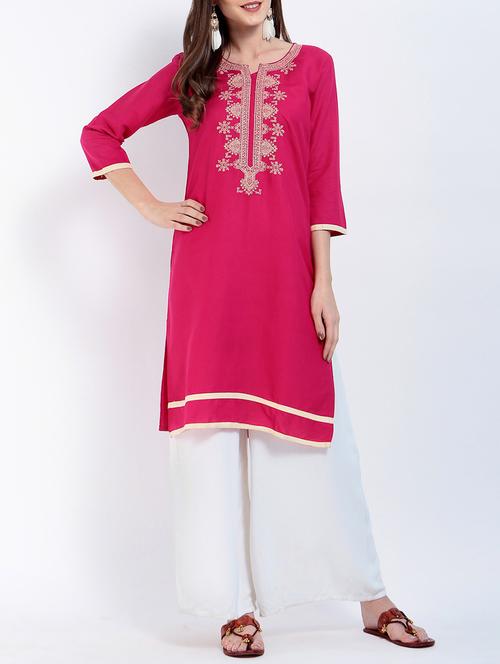 embroidered straight kurta - 15738698 - Very Small Image - 1