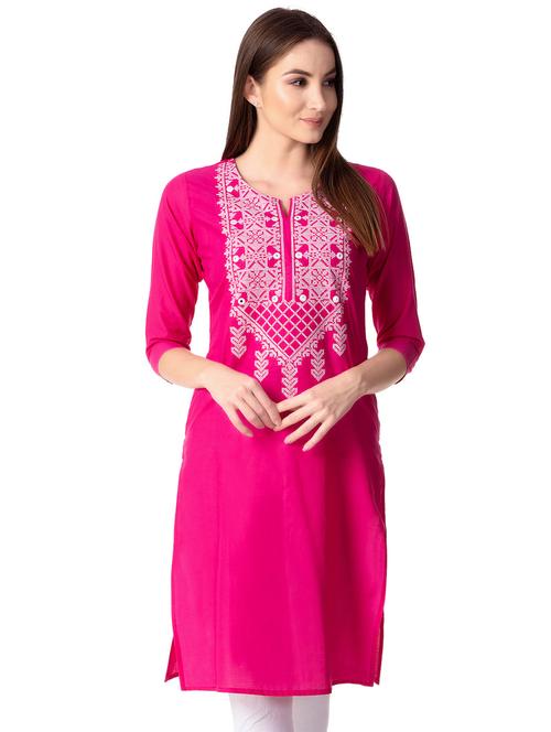 embroidered straight kurta - 15739047 - Very Small Image - 1