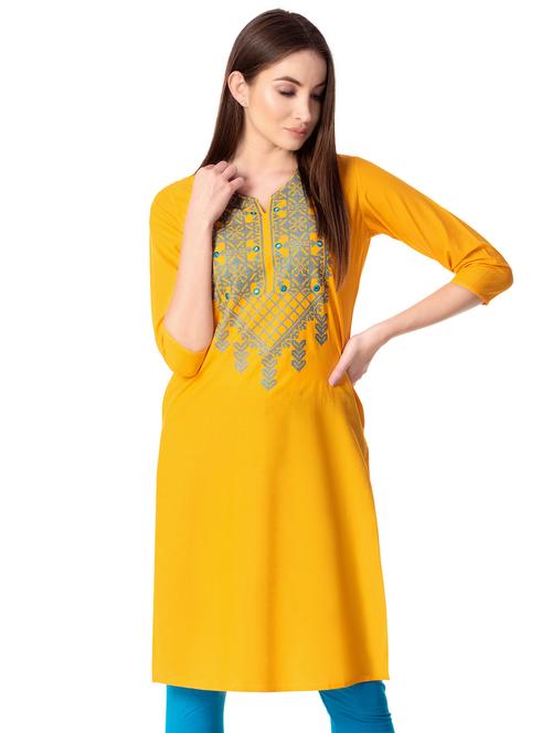 embroidered straight kurta - 15739048 - Very Small Image - 1