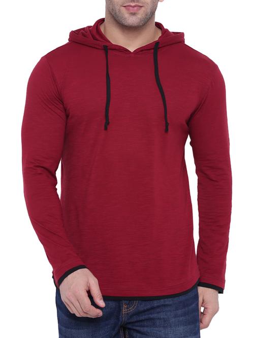maroon cotton t-shirt - 15739174 - Very Small Image - 1