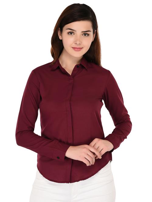 concealed placket solid shirt - 15739200 - Very Small Image - 1