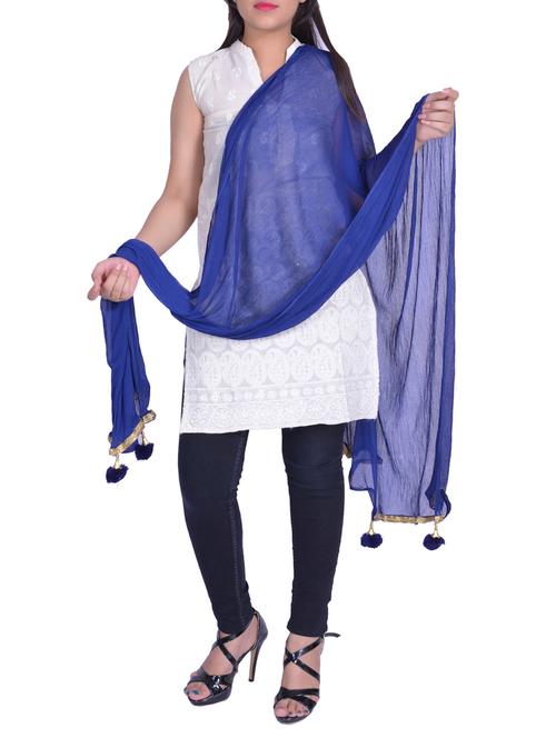 plain dupatta with tassels - 15739259 - Very Small Image - 1