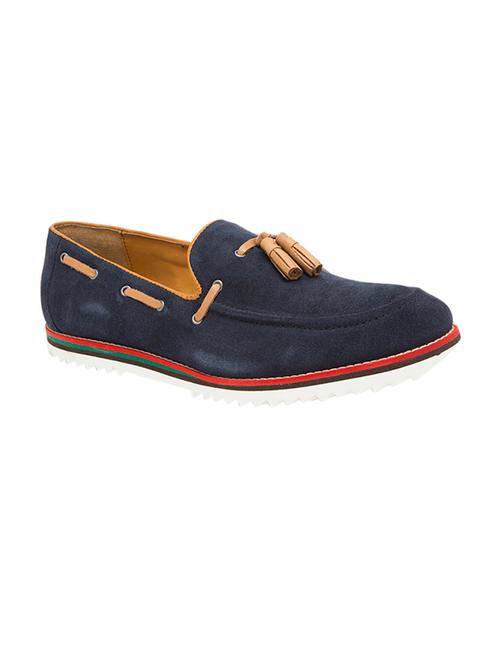 navy suede casual slip ons - 15739849 - Very Small Image - 1
