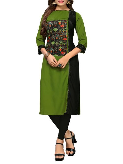 color block straight kurta - 15739931 - Very Small Image - 1