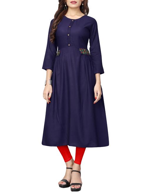 flared solid kurta - 15739939 - Very Small Image - 1