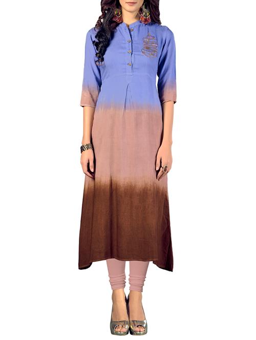 color block a-line kurta - 15739963 - Very Small Image - 1