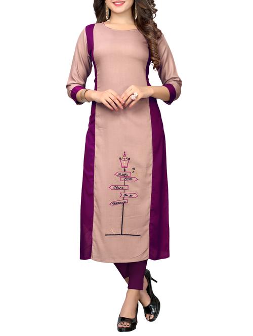 embroidered straight kurta - 15739973 - Very Small Image - 1