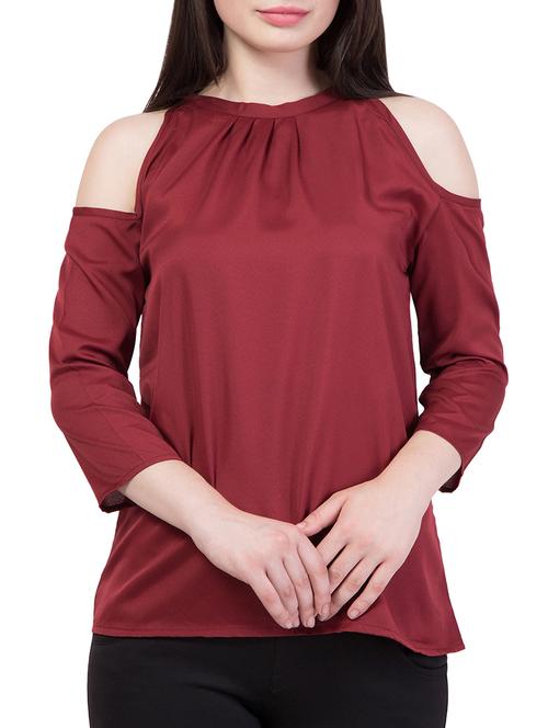 cold shoulder gathered detail top - 15740085 - Very Small Image - 1